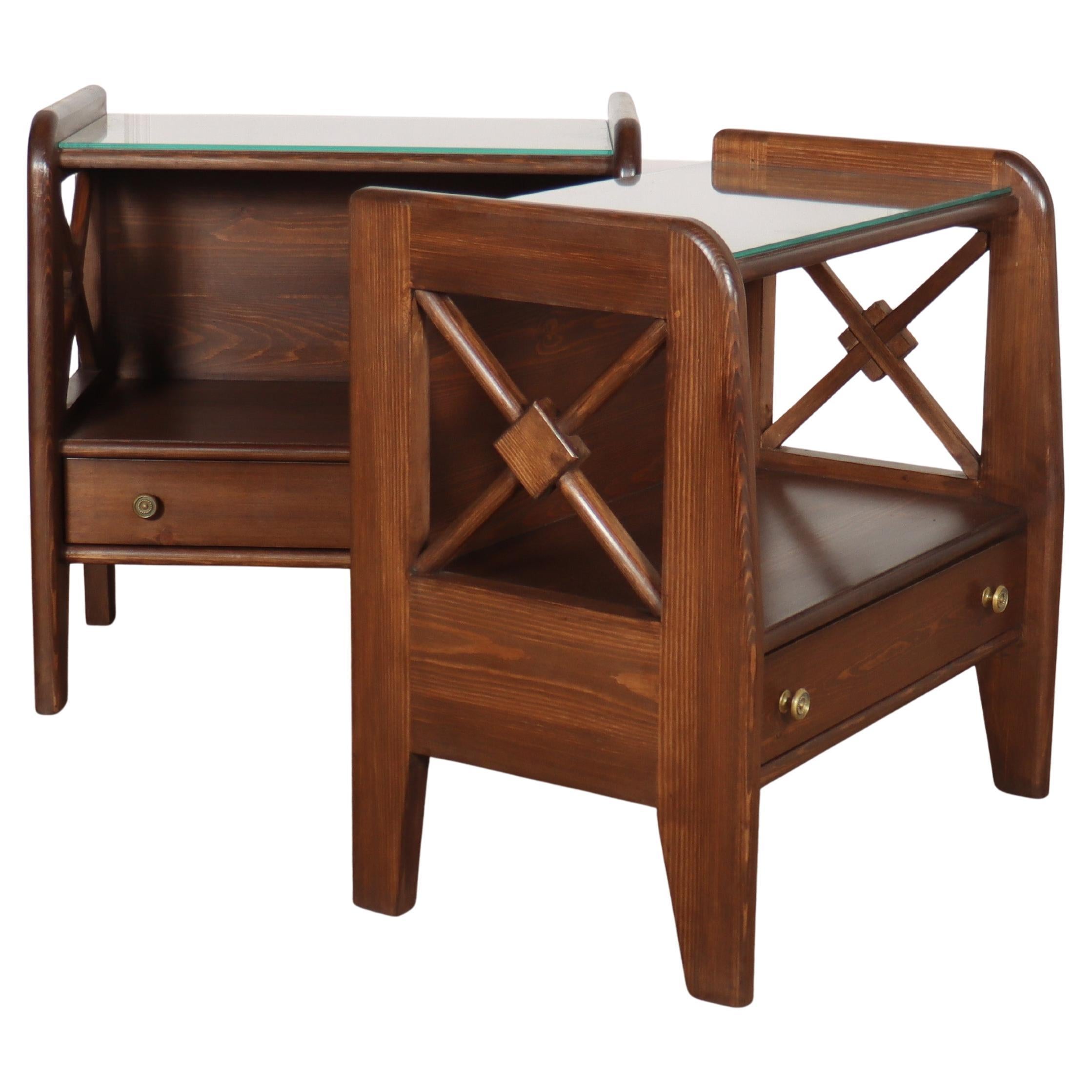 Pair of Bespoke Art Deco Style Bedside Tables For Sale