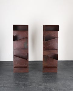 Pair Of Bespoke Artist Made Steel Shelves