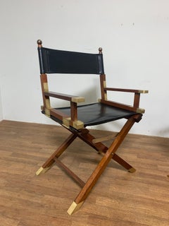 Pareja de sillas de campaña Charlotte Horstmann de palisandro y latón, S. 1950