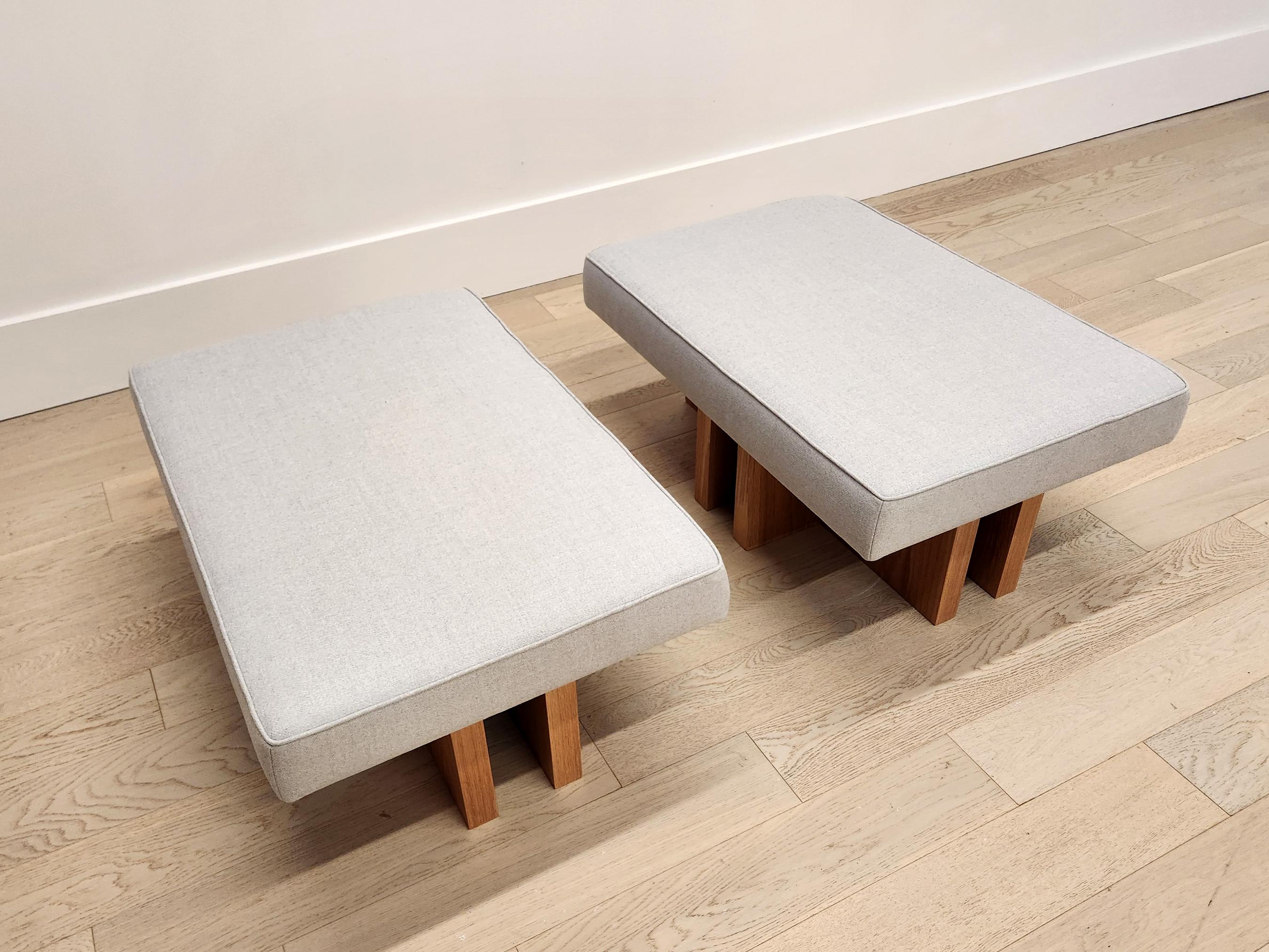 Pair of Bespoke Gueridon Ottoman, COM fabric, must see! For Sale 2