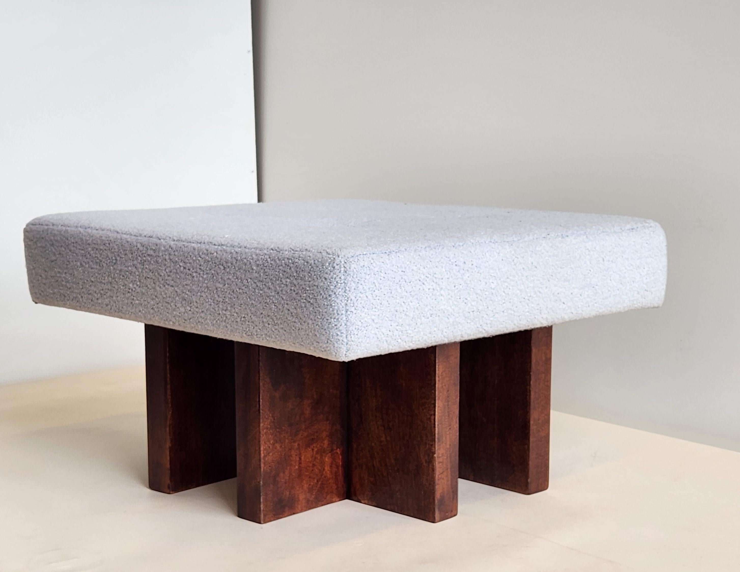 Pair of Bespoke Gueridon Ottoman, COM fabric, must see! For Sale 6