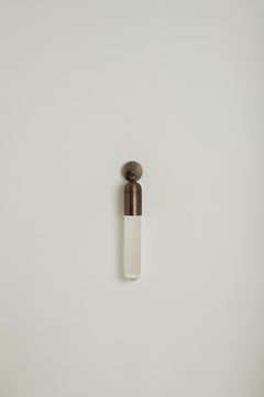 Paire d'appliques murales italiennes 'Selene', laiton brossé et sélénite