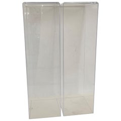 Pair of Bespoke Lucite Pedestals by Iconic Snob Galeries