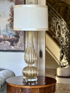 Pair of Bespoke Modern Murano Gold Lamps