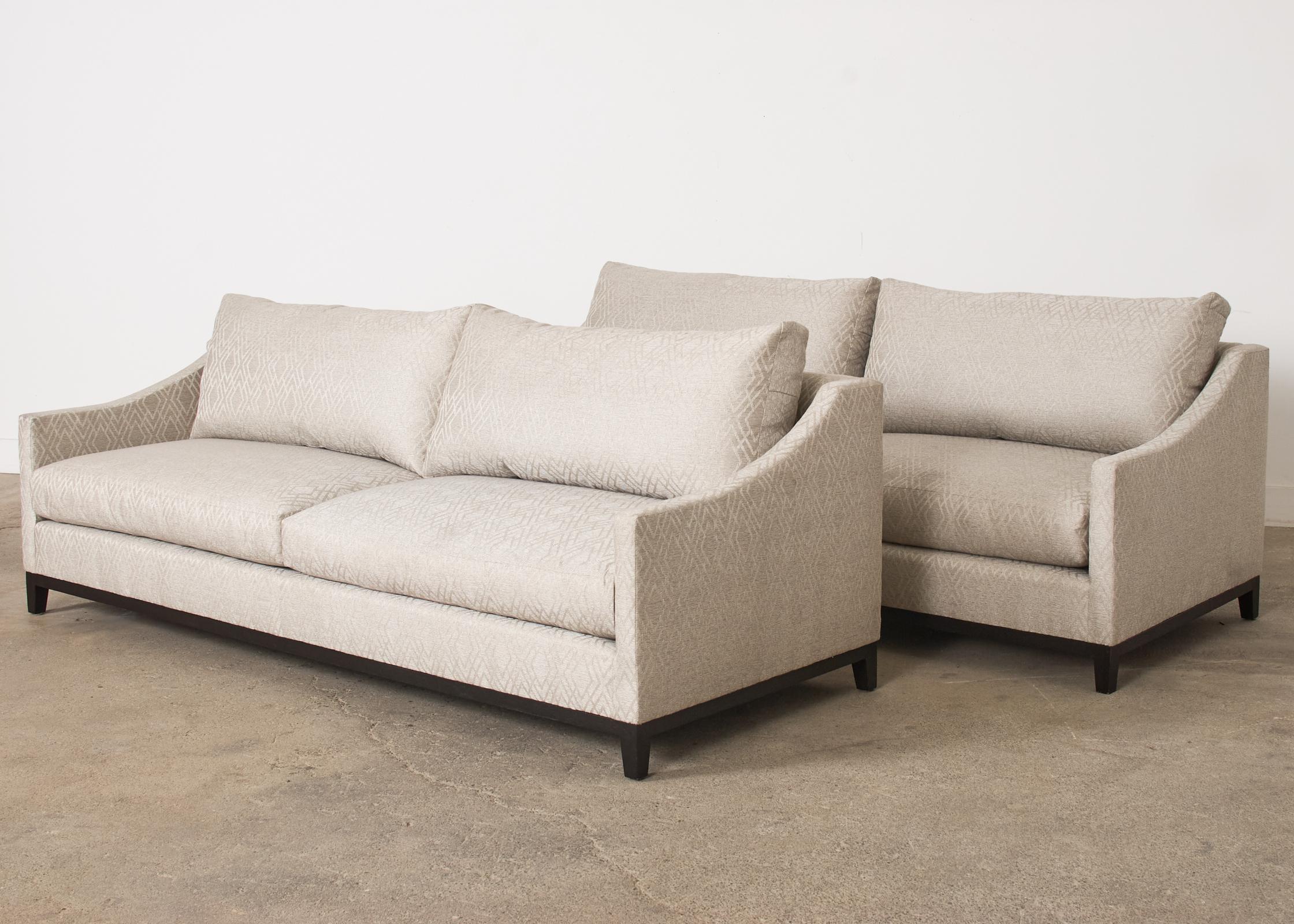 Hand-Crafted Pair of Bespoke Modern Sofas Atrributed to Gregorius Pineo  For Sale