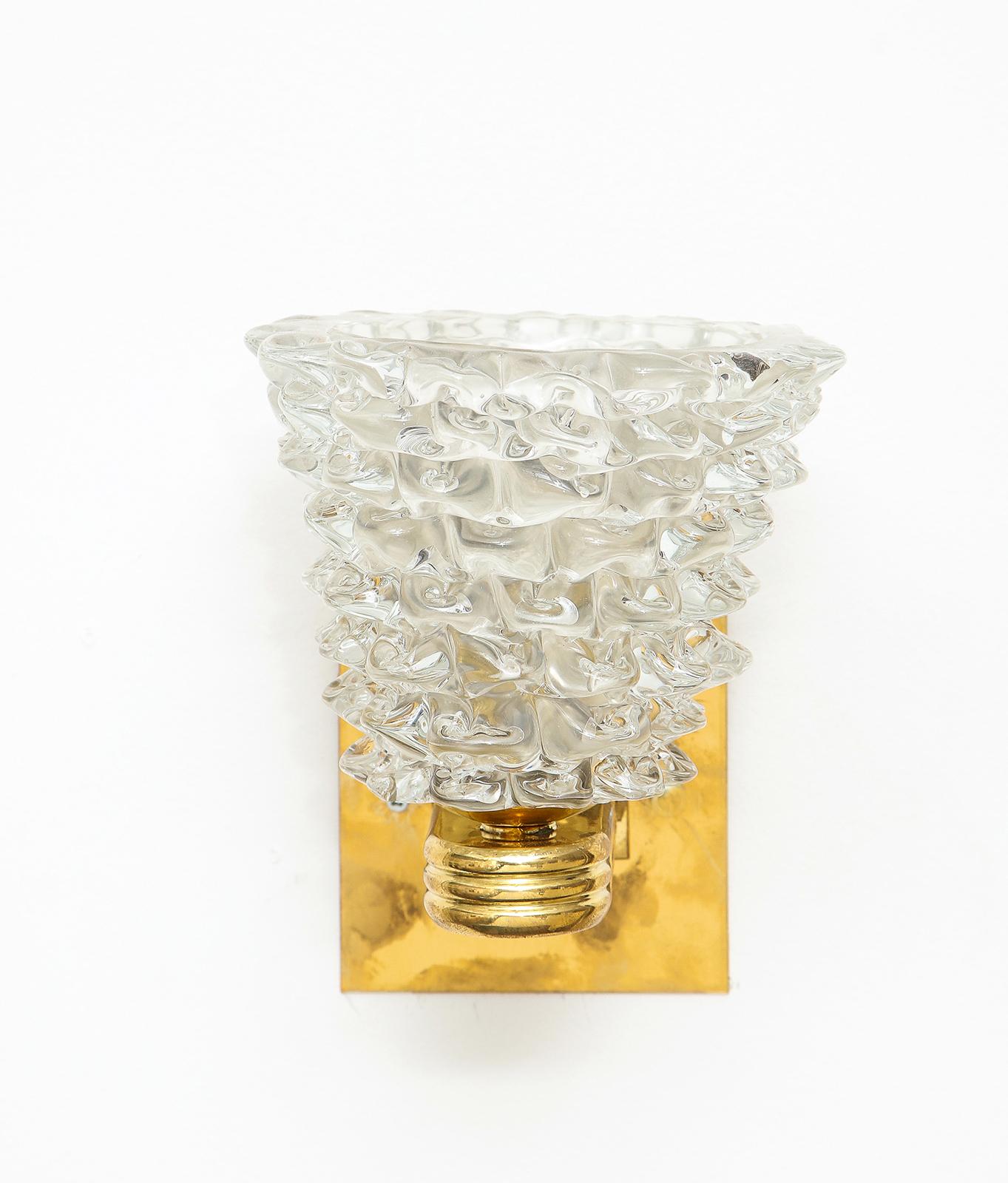 Paire d'appliques sur mesure en verre de Murano Neuf - En vente à New York, NY