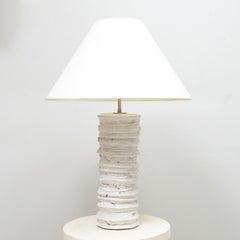 Pair of Bespoke Sculptural Ceramic Accordion Lamps