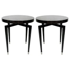 Pair of Bespoke Side Tables in Smoked Eucalyptus