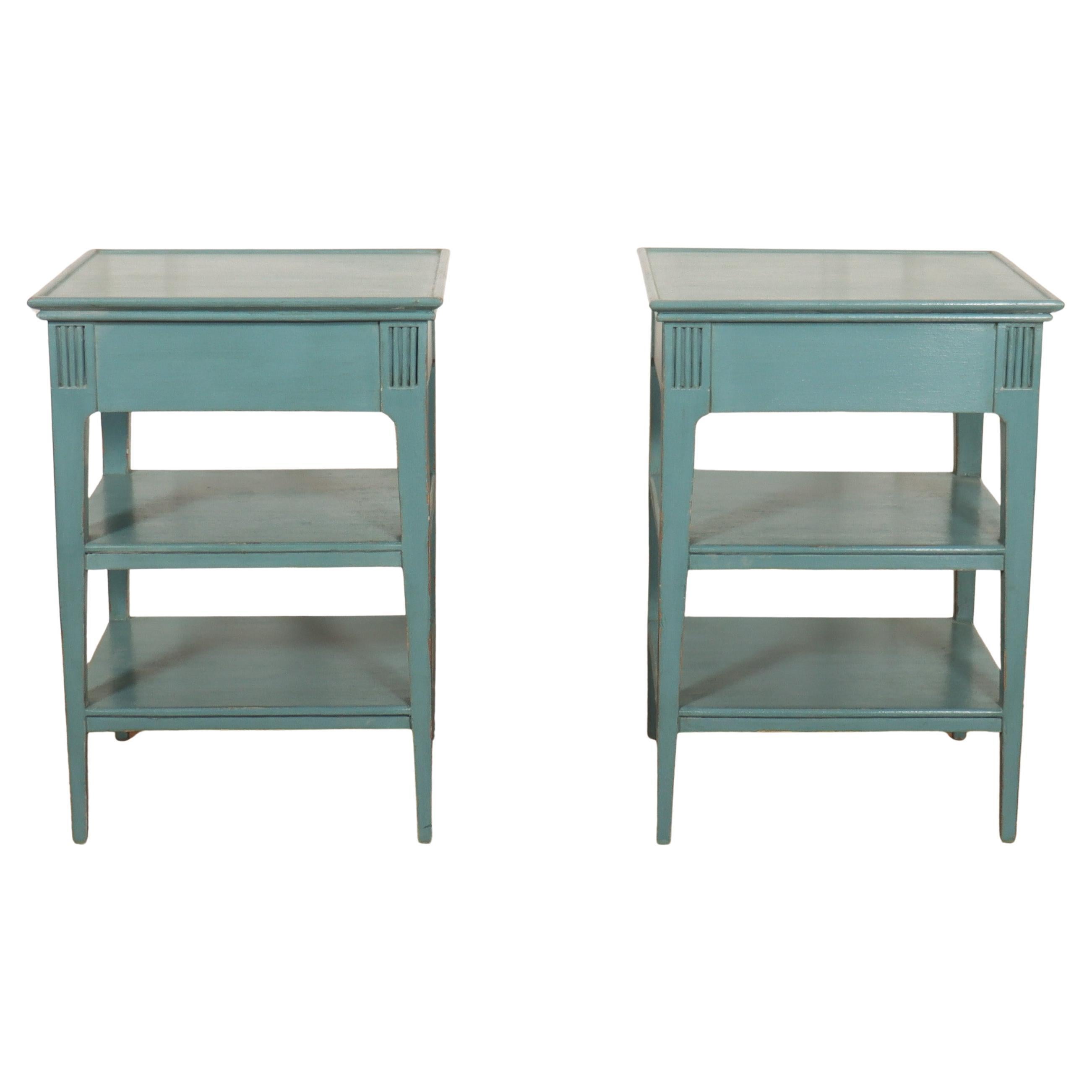 Pair of Bespoke Swedish Style Bedside Tables For Sale