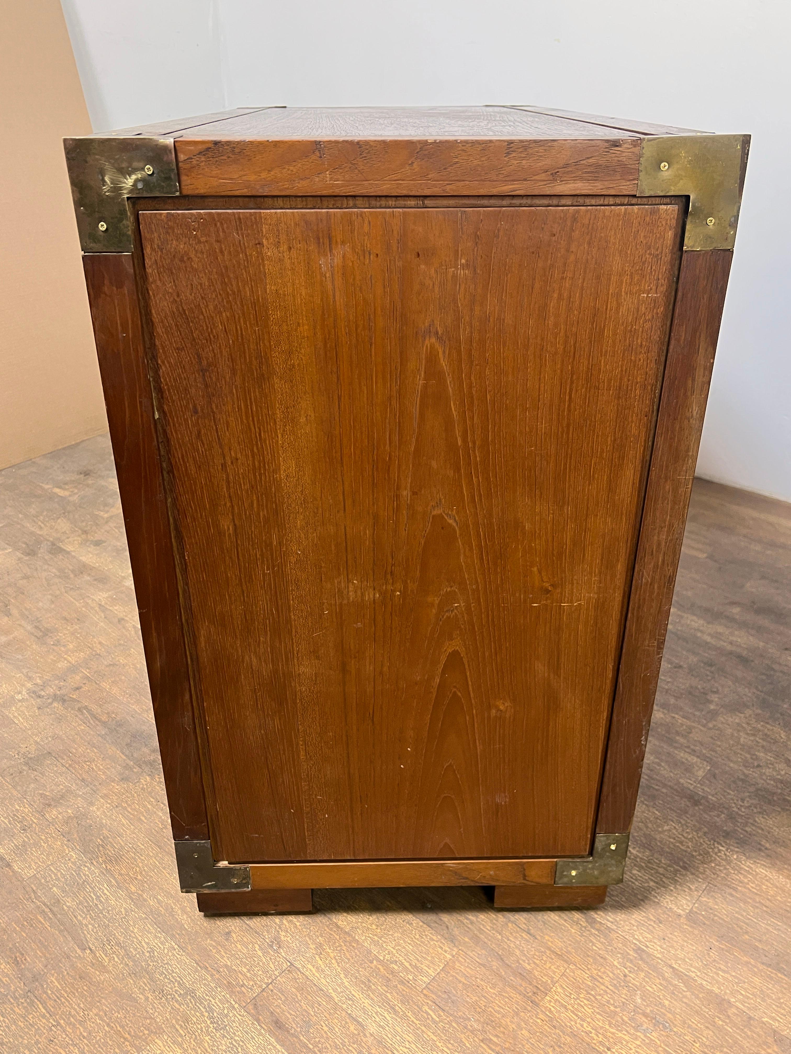 Pair of Bespoke Teak Campaign Style Chests Circa 1950s 6