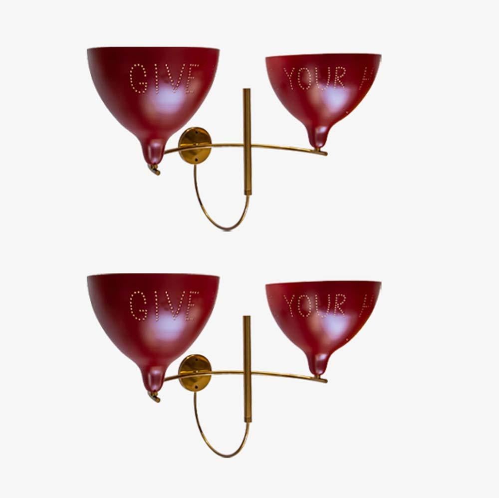 Mid-Century Modern Give Me Your Hand Wall Lights Inspired by Midcentury Italian Design by Mardegan For Sale