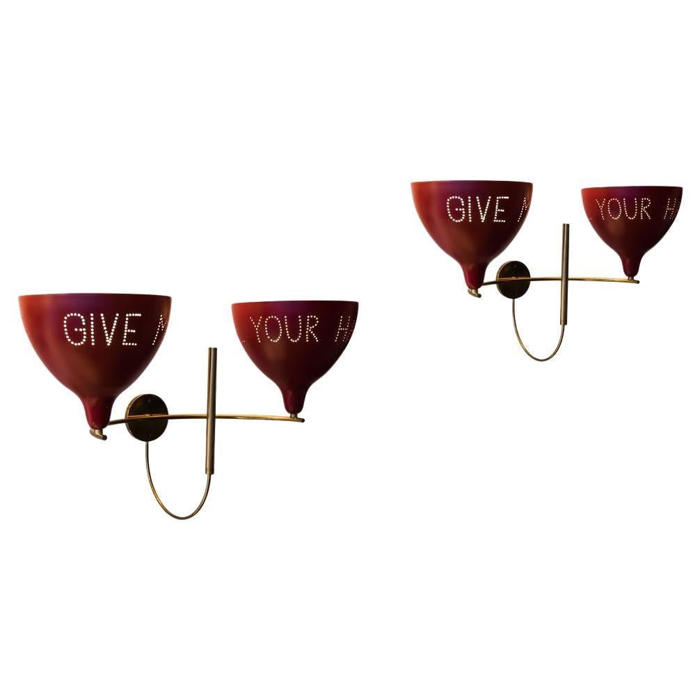 Give Me Your Hand Wall Lights Inspired by Midcentury Italian Design by Mardegan For Sale