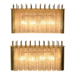 Pair of Bespoke Wall Lights Murano Glass on Brass Structure by Diego Mardegan