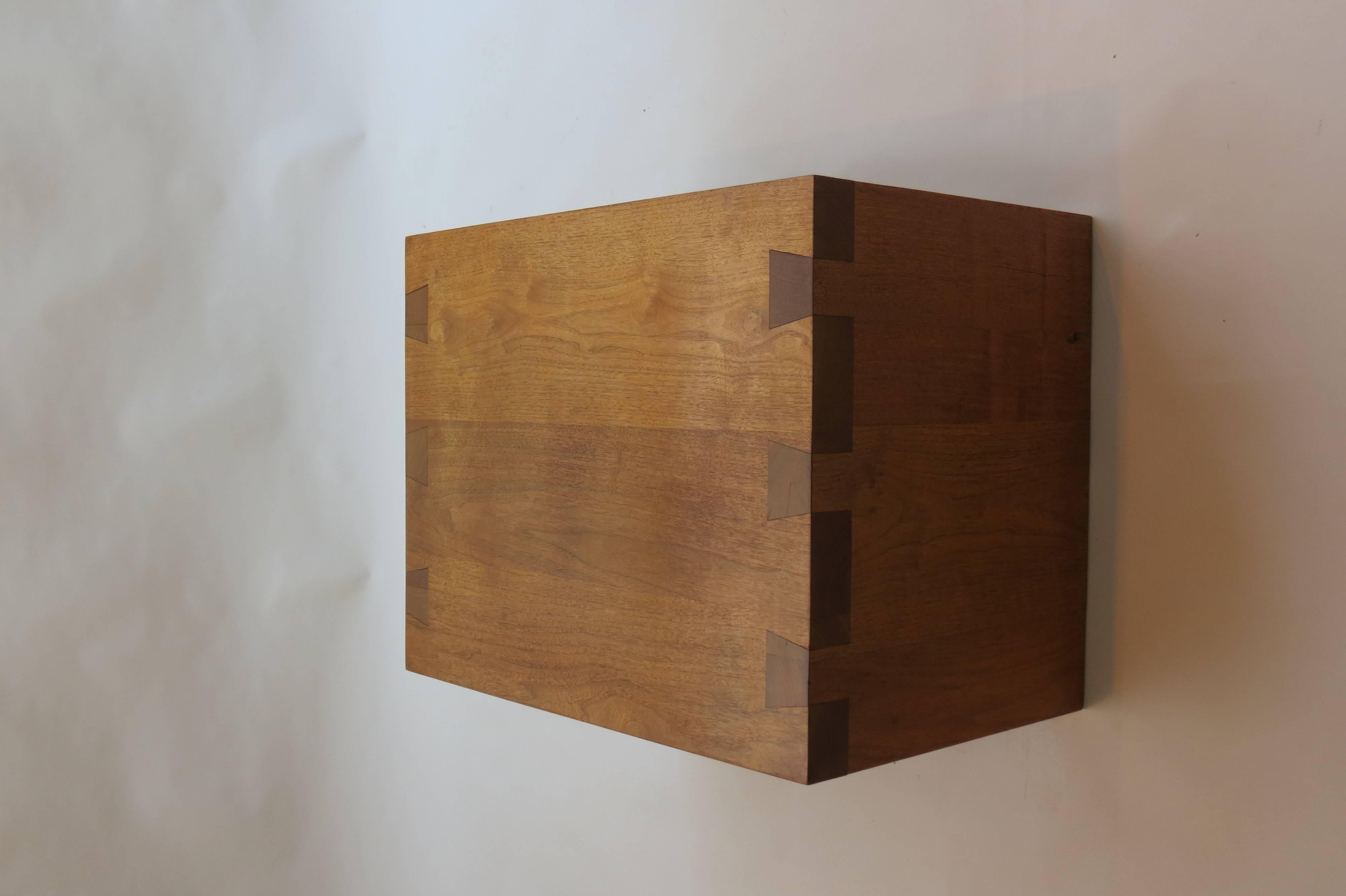 Modern Pair of Bespoke Walnut Tables with Dovetail Joint Detail