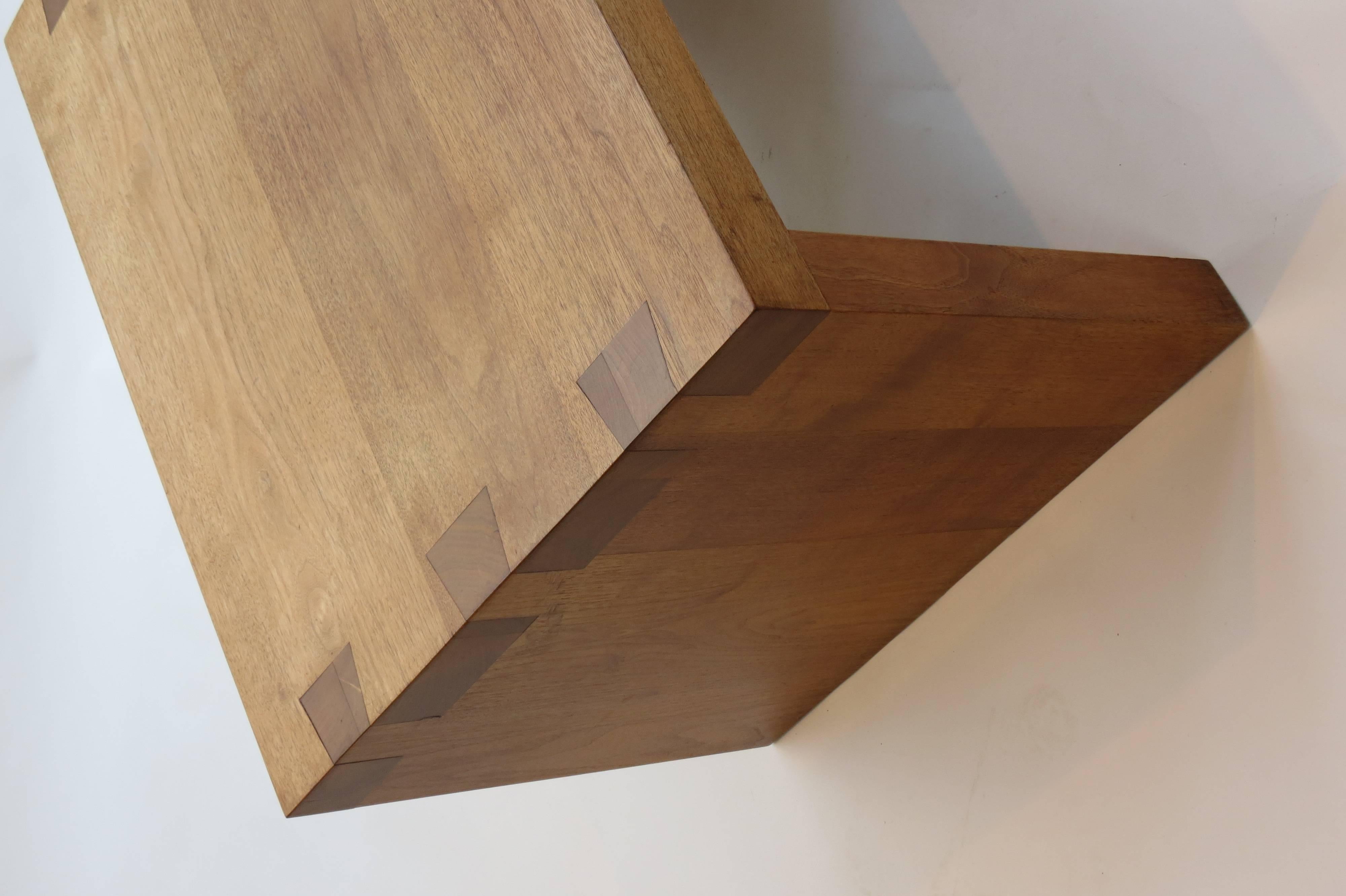 20th Century Pair of Bespoke Walnut Tables with Dovetail Joint Detail