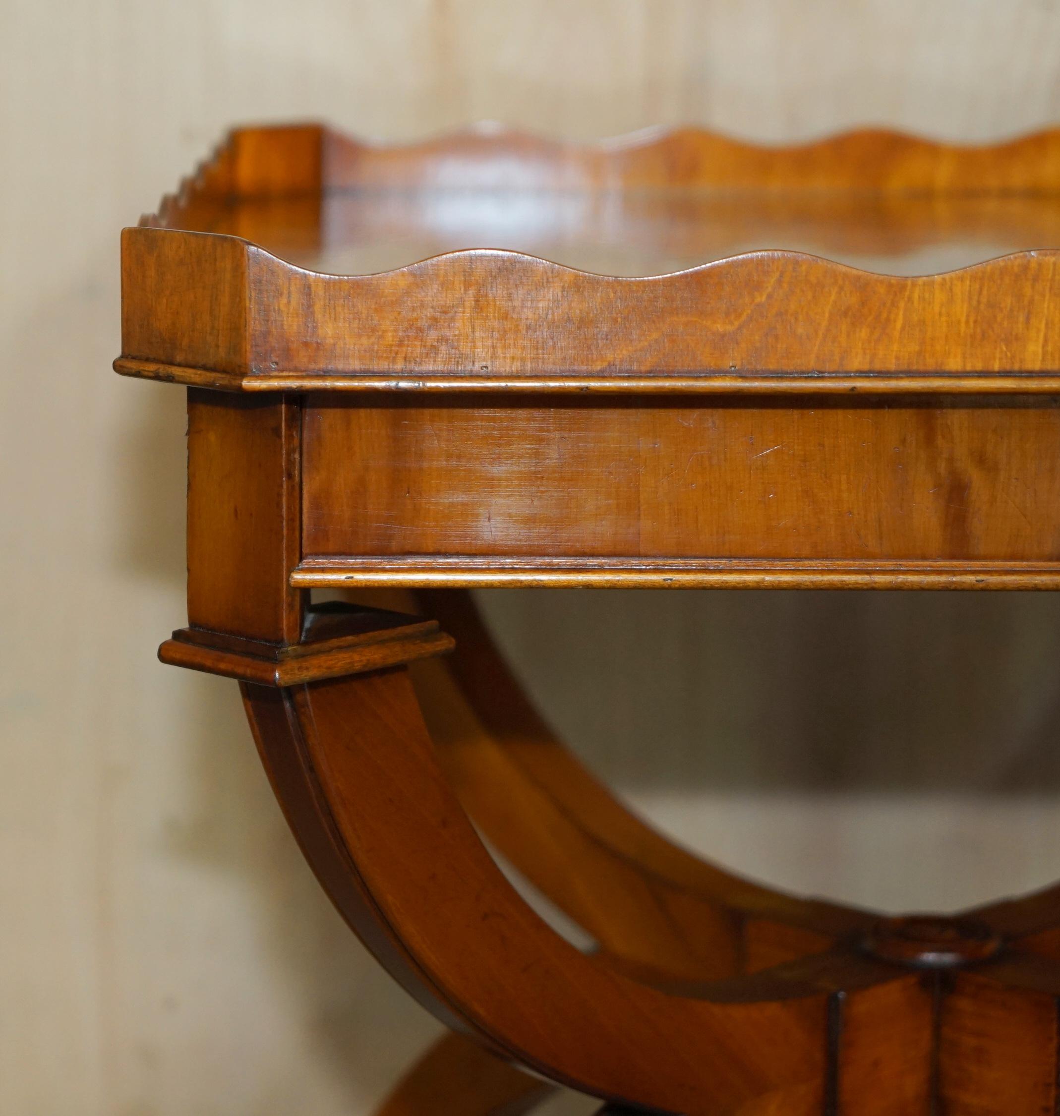 British PAIR OF BEVAN FUNNELL ENGLAND BURR YEW SIDE TABLES EACH WITH A SIGNLE DRAWEr For Sale