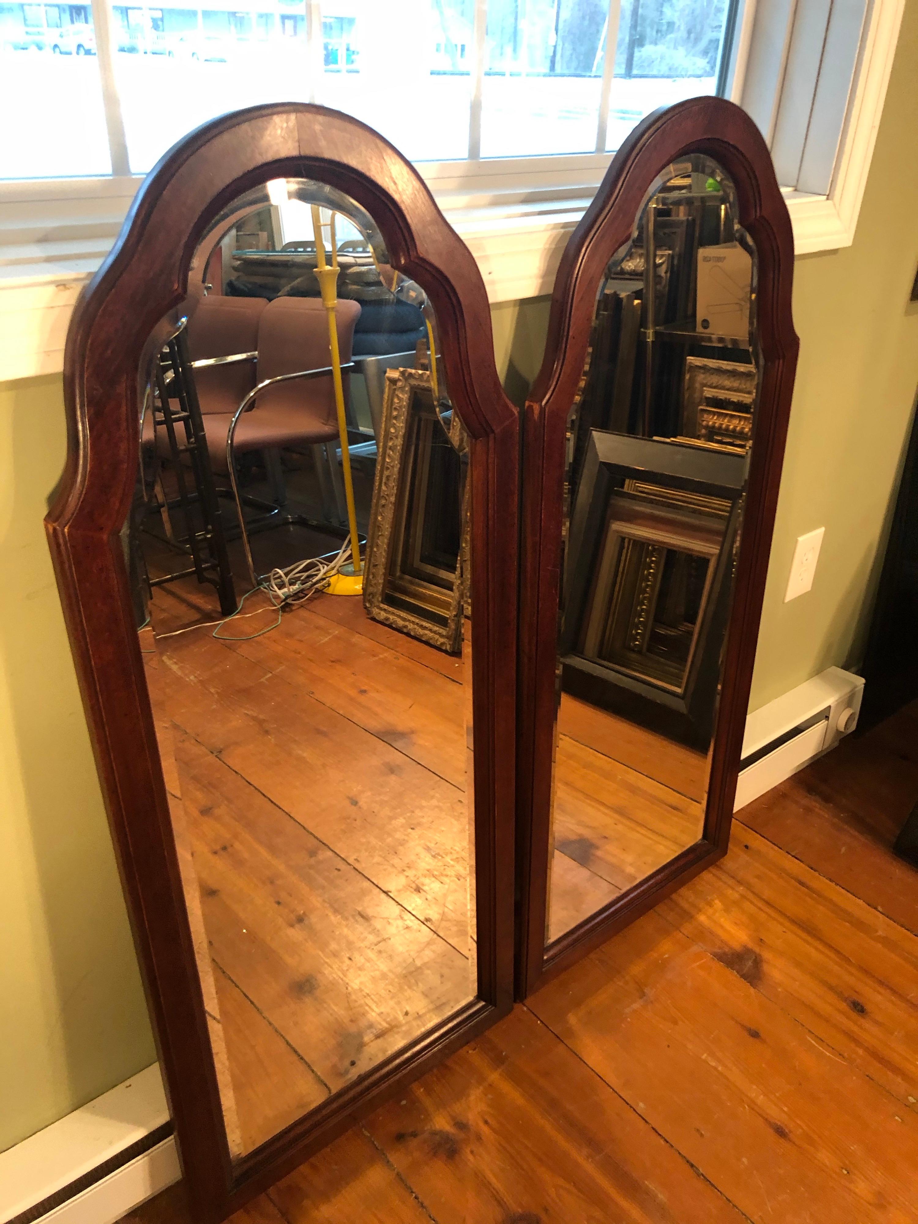 Pair of Beveled Arched Mirrors 11