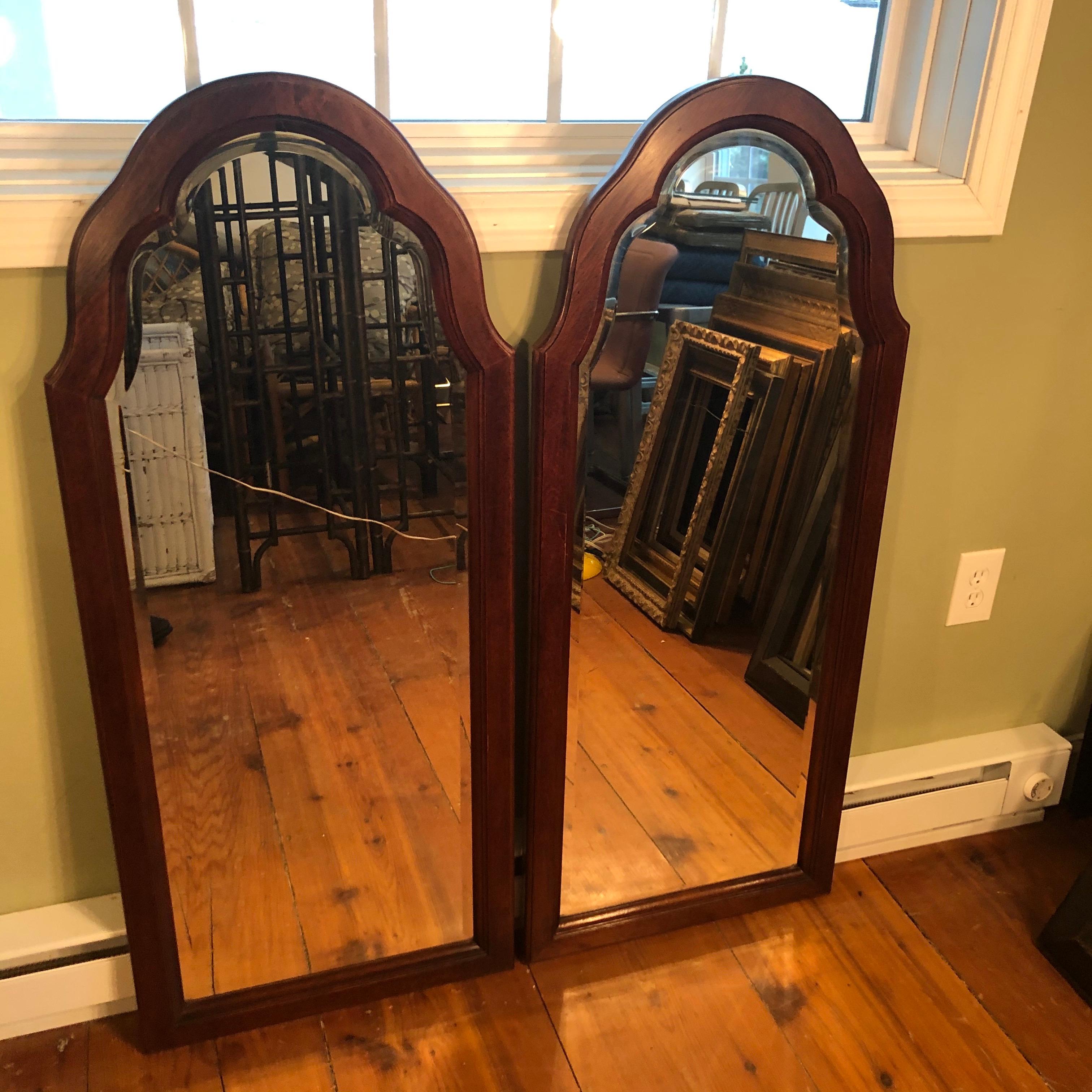 Pair of Beveled Arched Mirrors 14