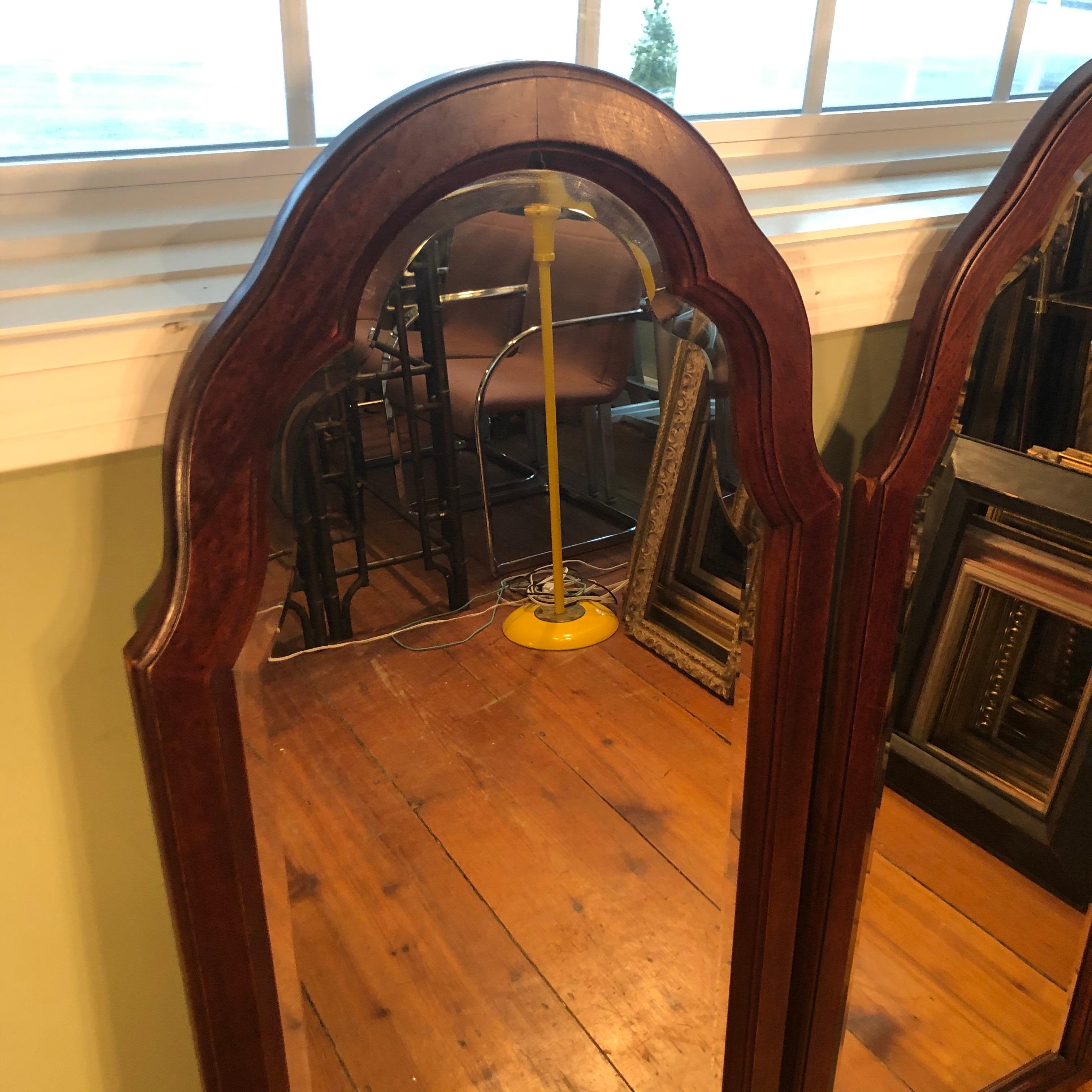 Pair of Beveled Arched Mirrors 1