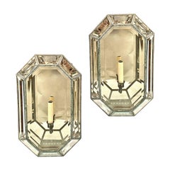 Pair of Beveled Glass 
Mirror Sconces