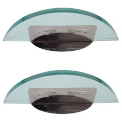 Coppia di applique in vetro smussato di Fontana Arte