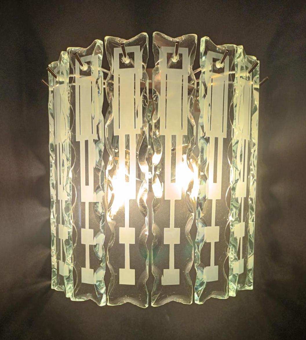 20th Century Pair of Beveled Sconces by Cristal Arte - 3 Pairs Available For Sale