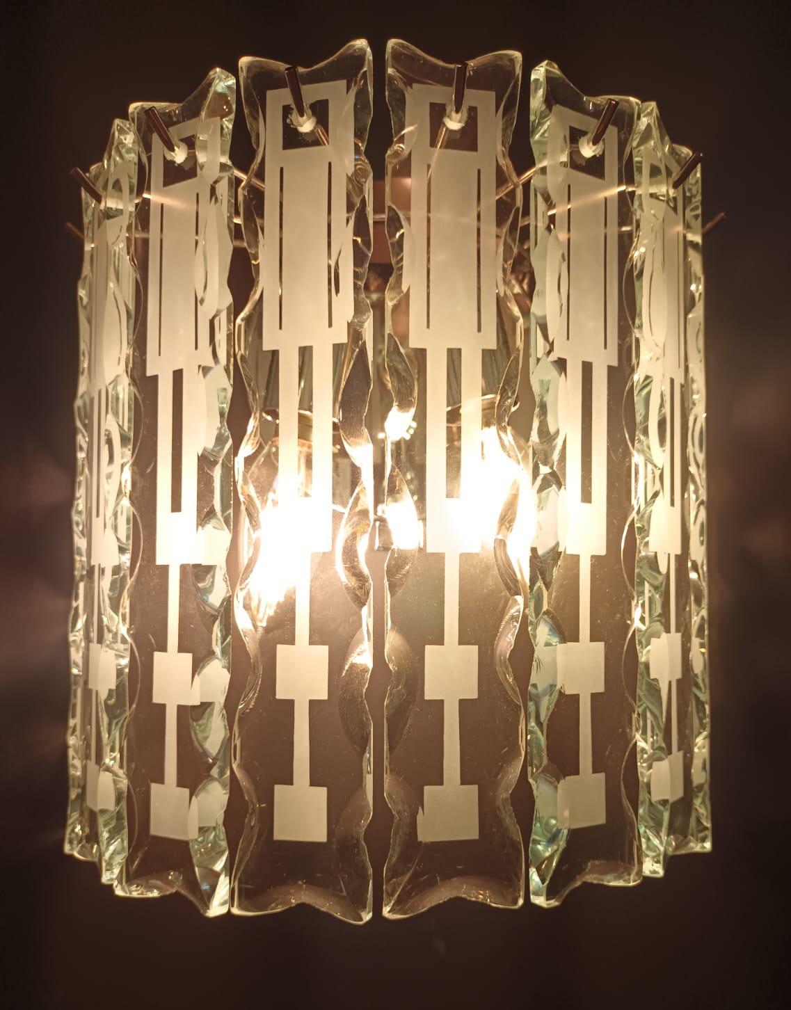 Glass Pair of Beveled Sconces by Cristal Arte - 3 Pairs Available For Sale