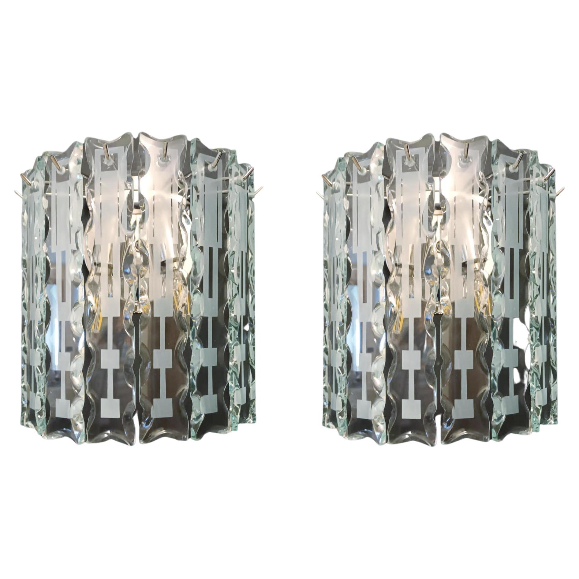 Pair of Beveled Sconces by Cristal Arte - 3 Pairs Available For Sale