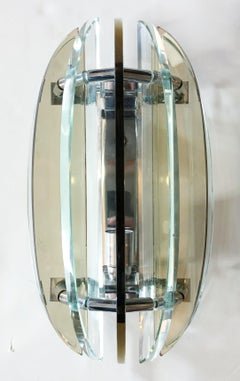 Pair of Beveled Sconces by Veca