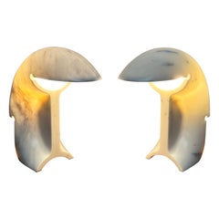 Pair of "Biagio" by Tobia Scarpa for Flos in White Carrara Marble, 1960s