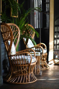 Pair of Biancamano bamboo armchairs by Lio Carminati & Gio Ponti, 1950s