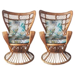 Pair of Biancamano bamboo armchairs by Lio Carminati & Gio Ponti, 1950s