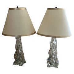 Pair of "Biarritz" Crystal Column Table Lamps by Vaughan Designs
