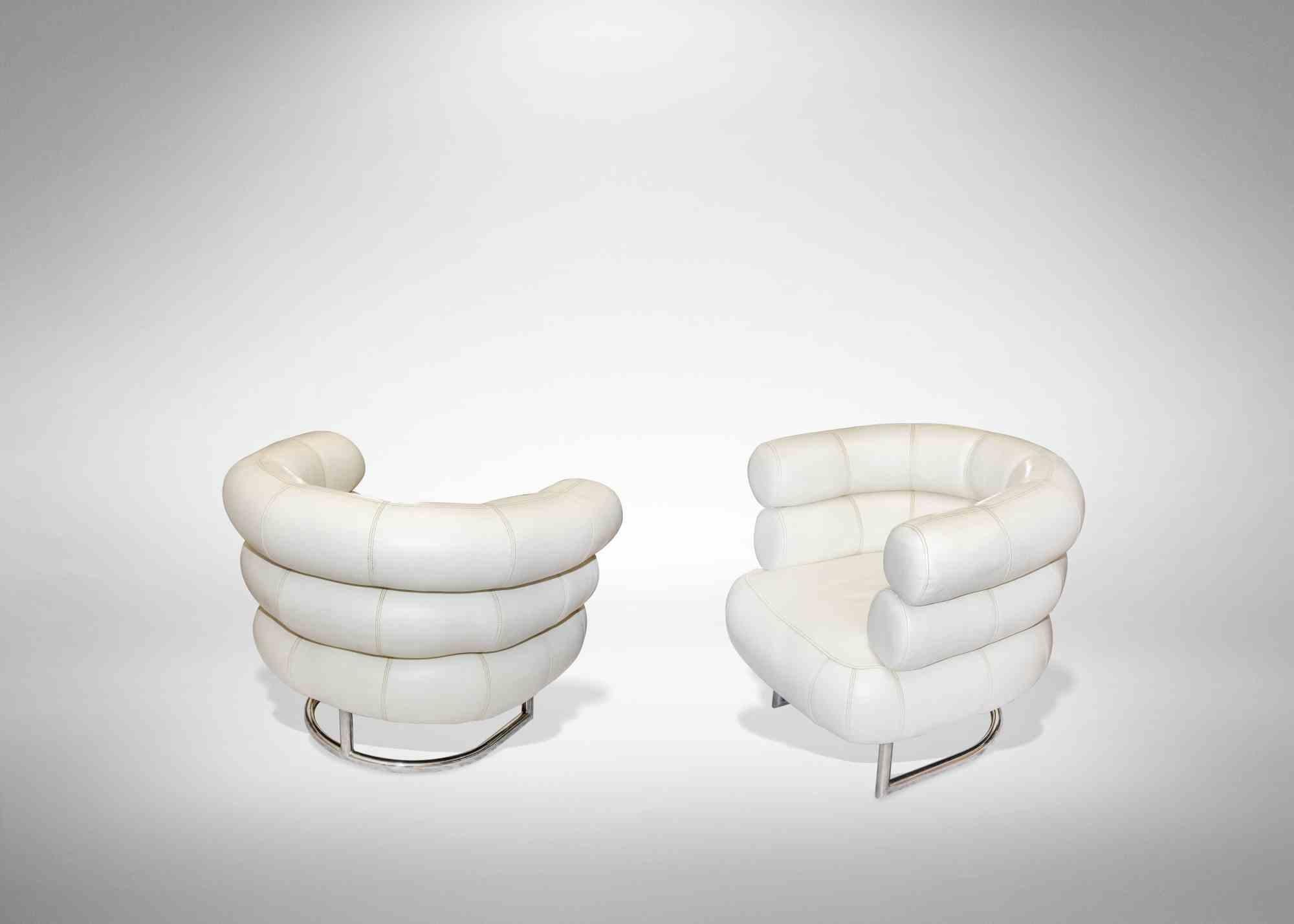 Pair of Bibendum Armchairs by Eileen Gray, 1970s In Good Condition In Roma, IT