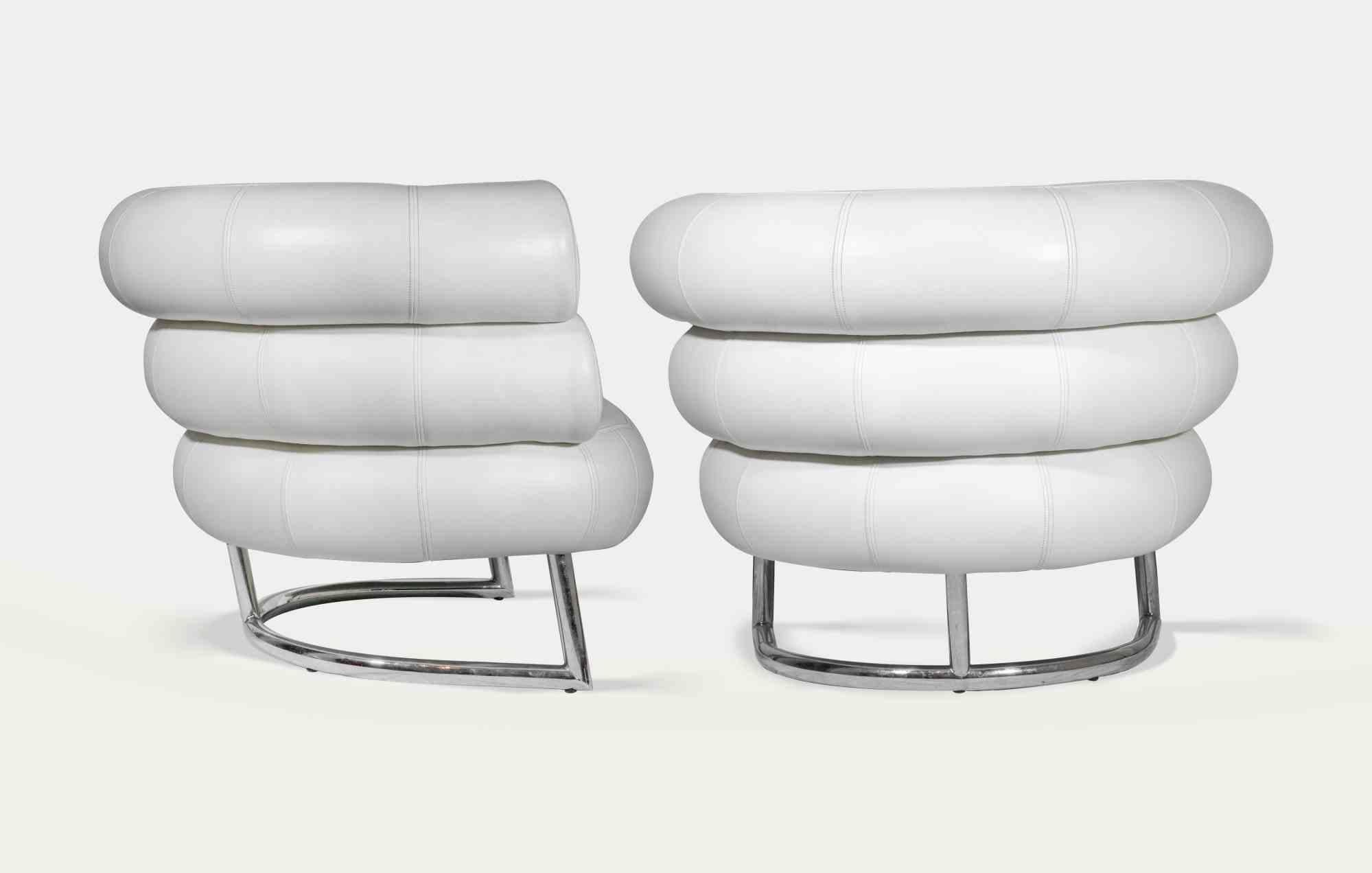 Cuir Paire de fauteuils Bibendum d'Eileen Gray, 1970 en vente