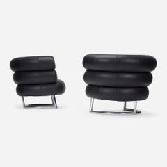 Pair of Bibendum Armchairs by Eileen Gray