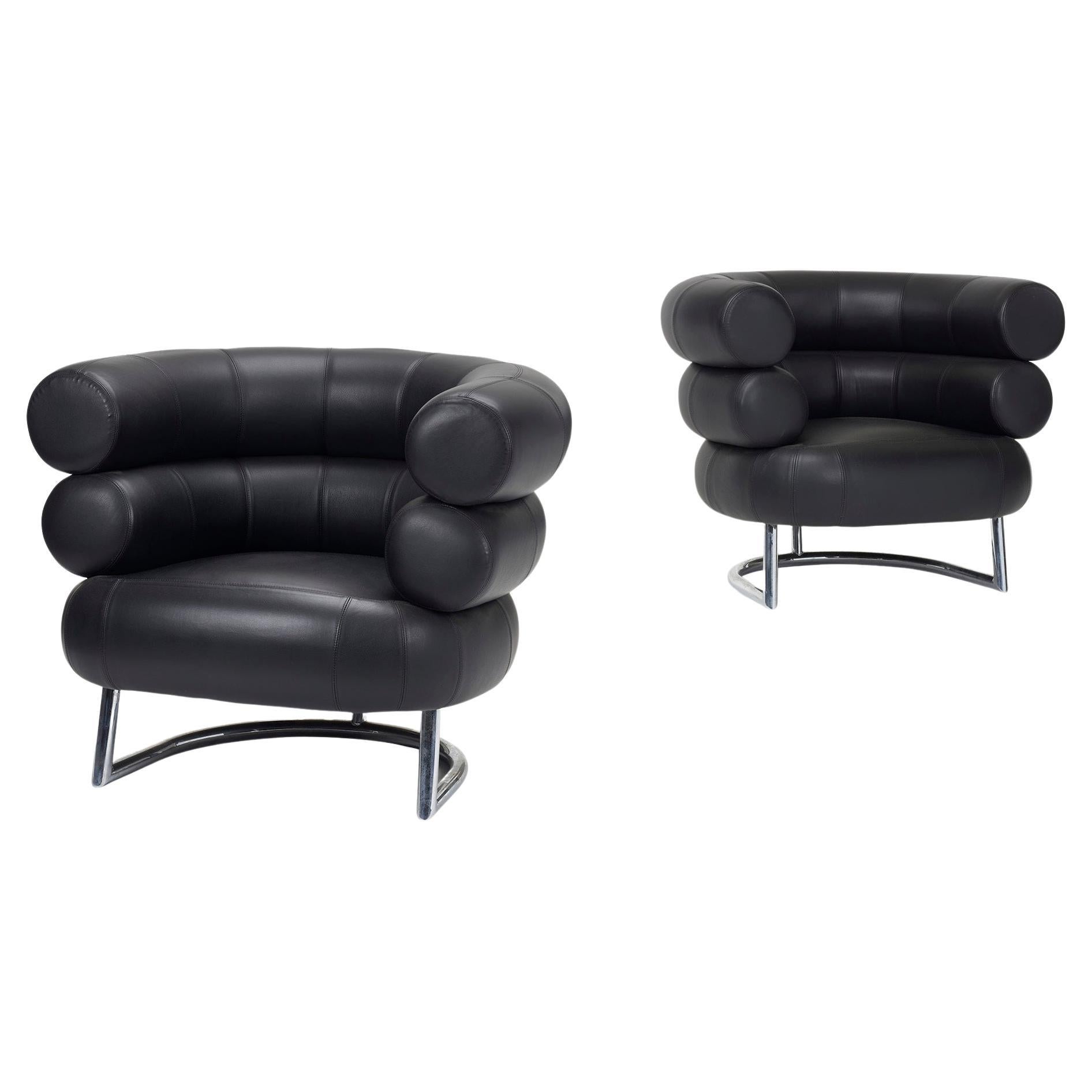 Pair of Bibendum Armchairs by Eileen Gray