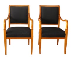 Pair of Biedermeier Armchairs, Cherrywood, South Germany circa 1830