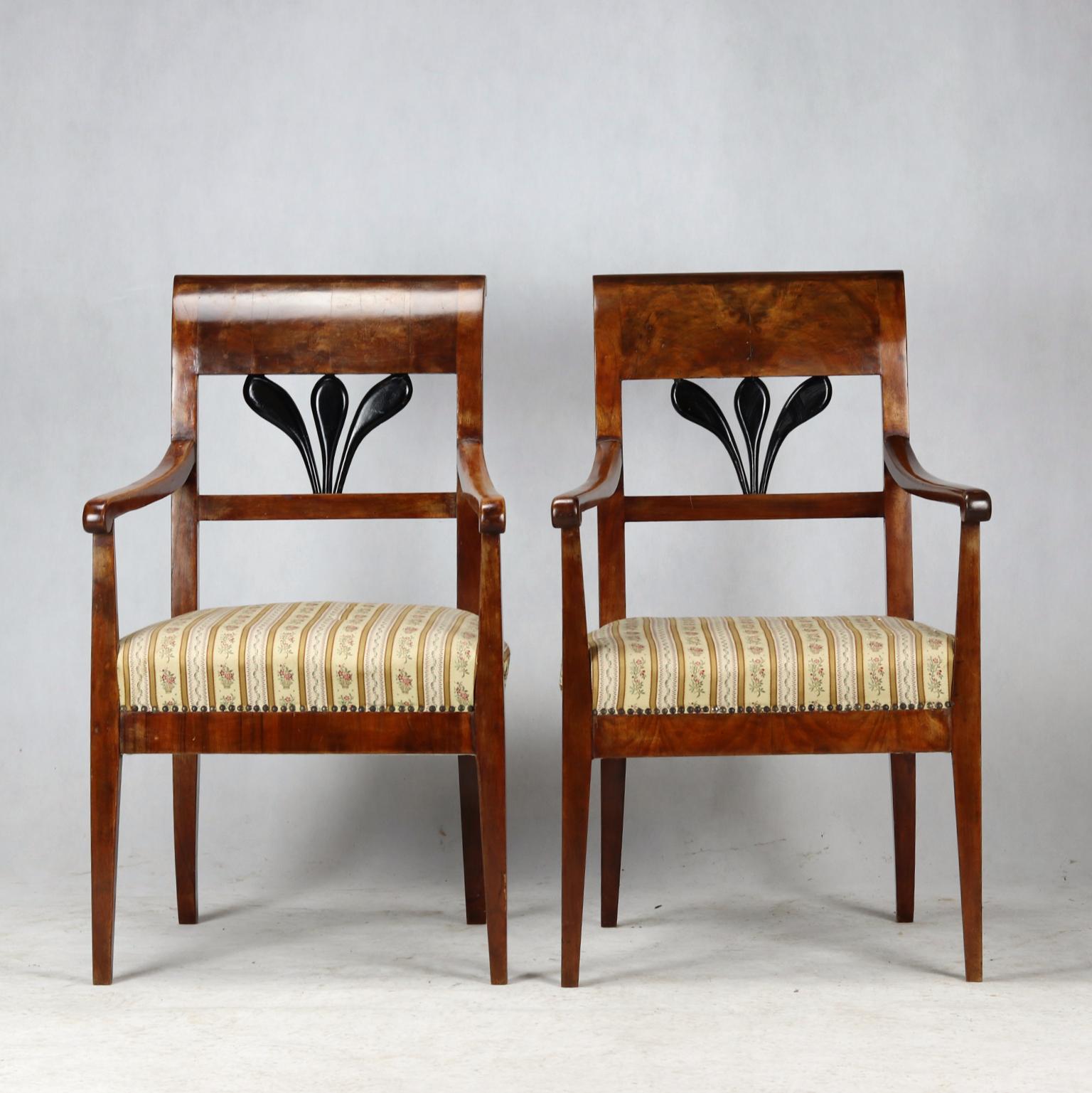 Austrian Pair of Biedermeier Armchairs, circa 1820