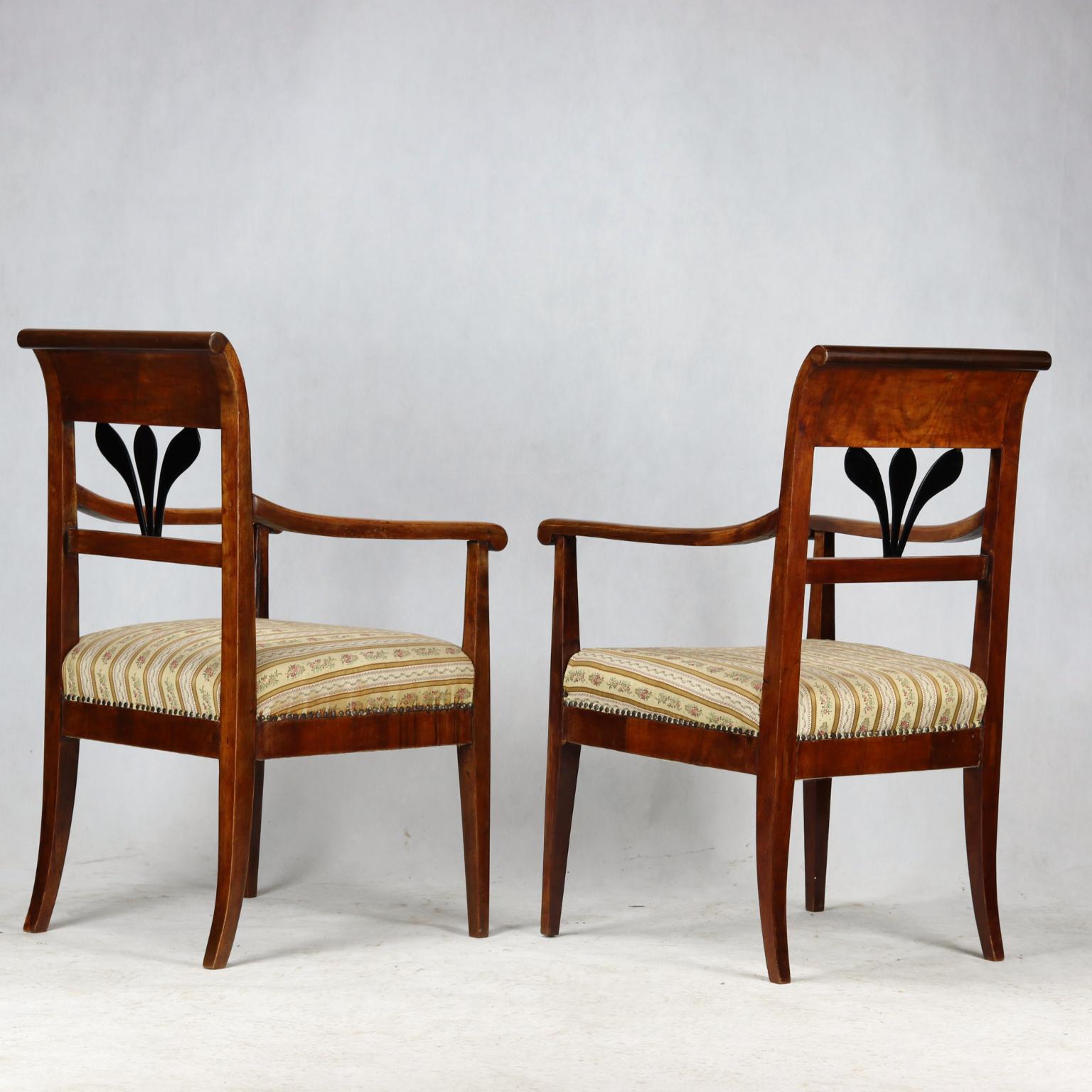 19th Century Pair of Biedermeier Armchairs, circa 1820