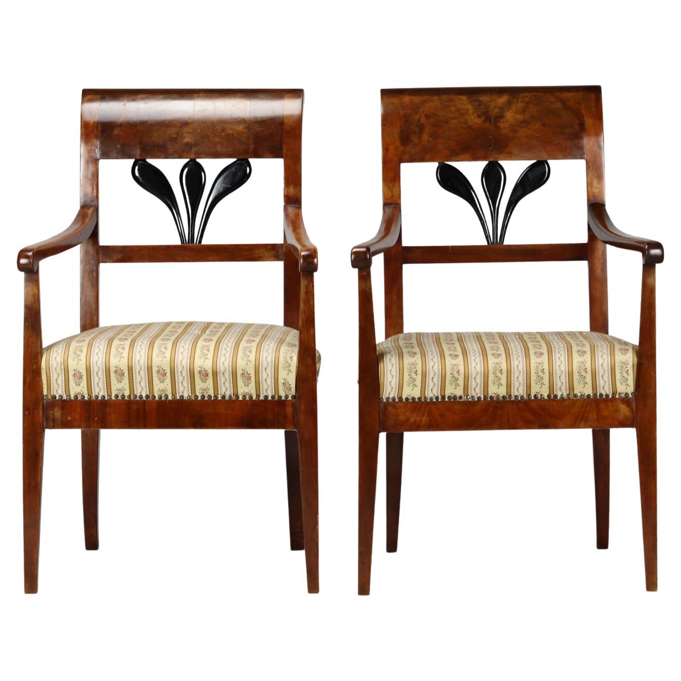 Pair of Biedermeier Armchairs, circa 1820