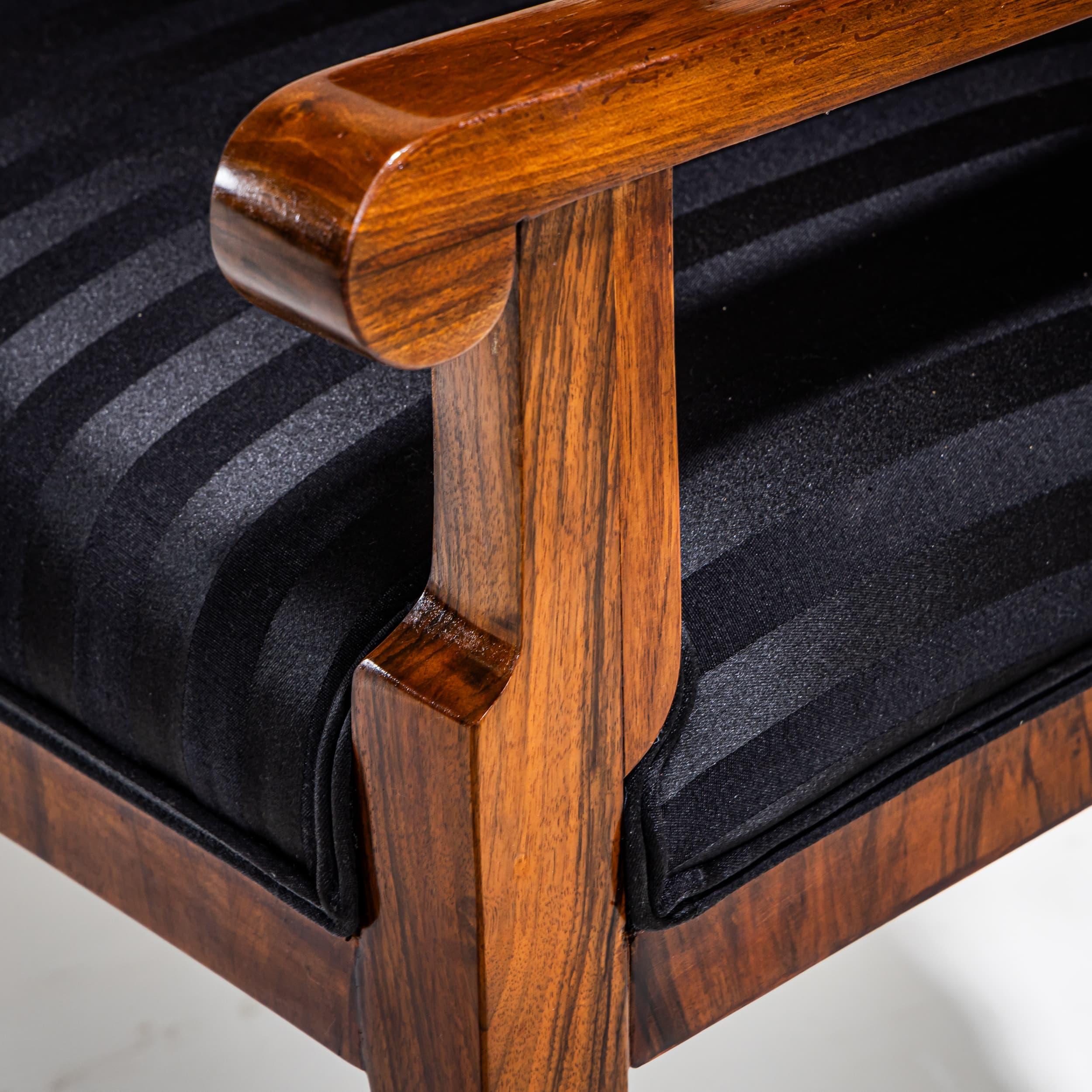 Polished Pair of Biedermeier Armchairs, circa 1830 For Sale