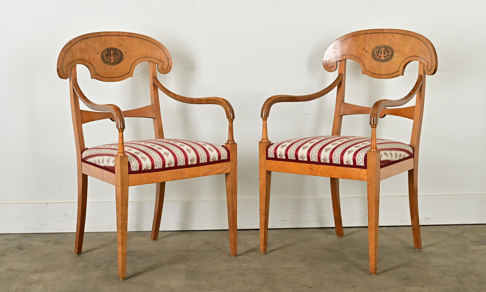 Bellissima coppia di sedie Biedermeier svedesi, o 