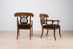Paar Biedermeier-Sessel, Deutschland, 19. Jahrhundert, Nussbaum, Französisch-Polnisch