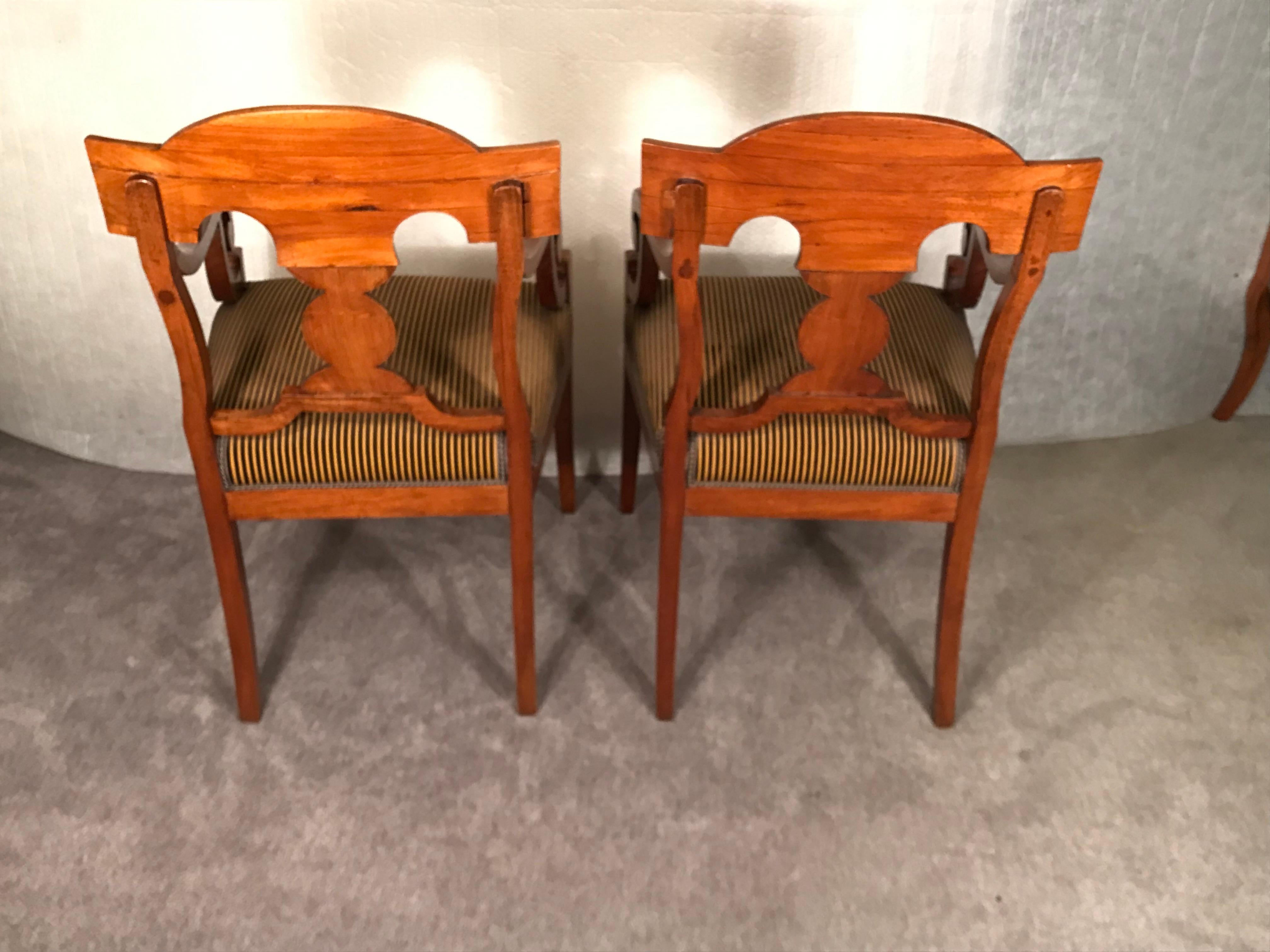 Yew Pair of Biedermeier Armchairs, Northern Germany 1820