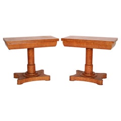 Pair of Biedermeier Ash Console Game tables