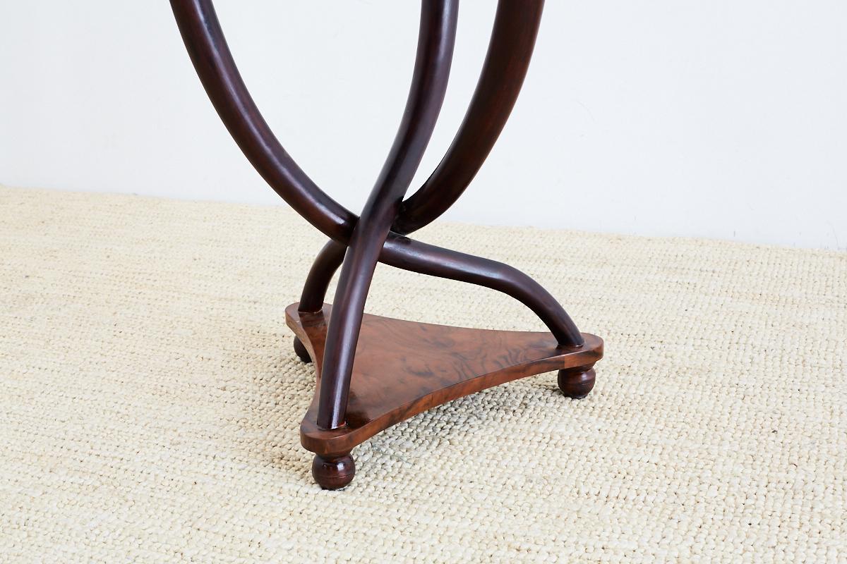Pair of Biedermeier Bent Leg Burl Wood Tables 5