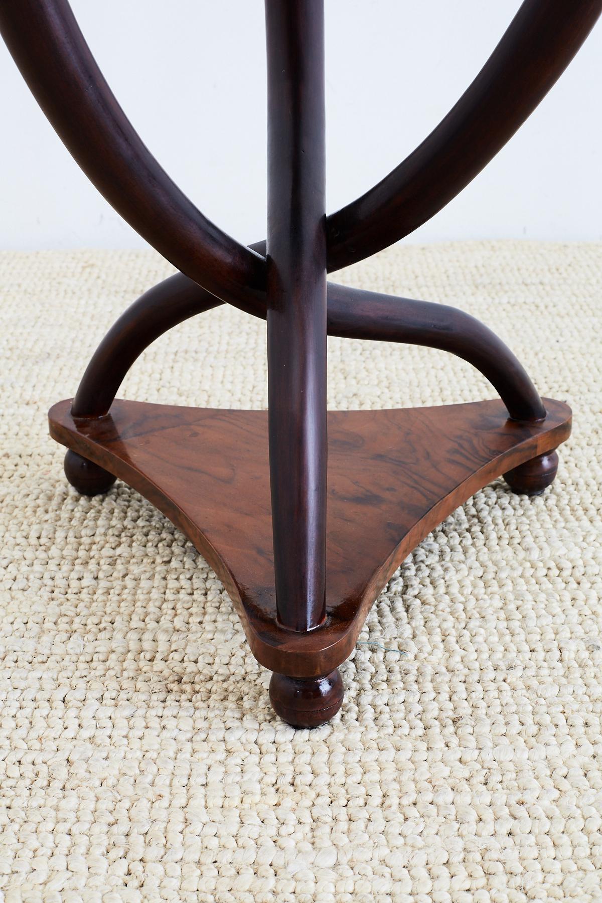 Pair of Biedermeier Bent Leg Burl Wood Tables 4