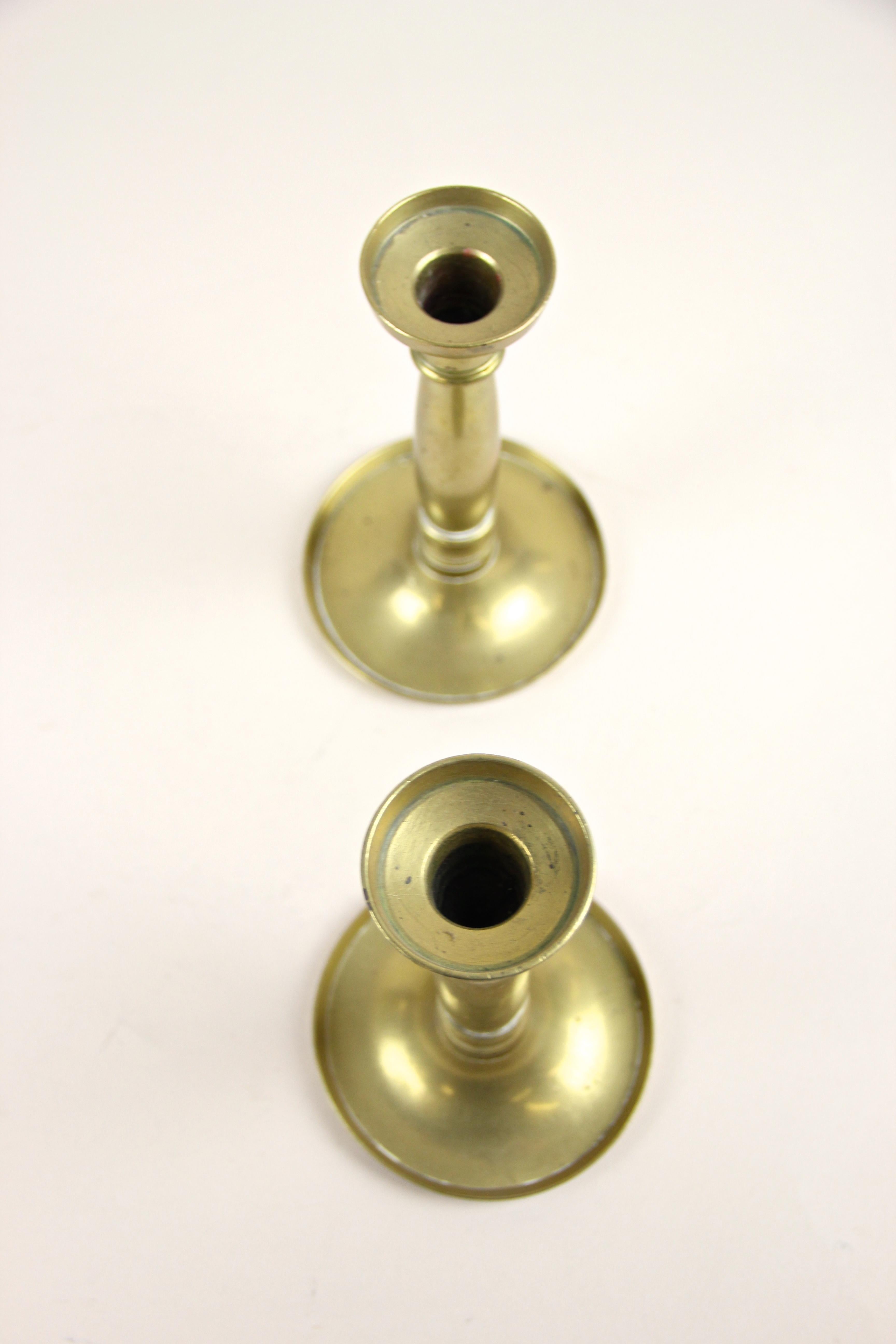 Pair of Biedermeier Brass Candlesticks 19th Century, Austria, circa 1830 For Sale 6