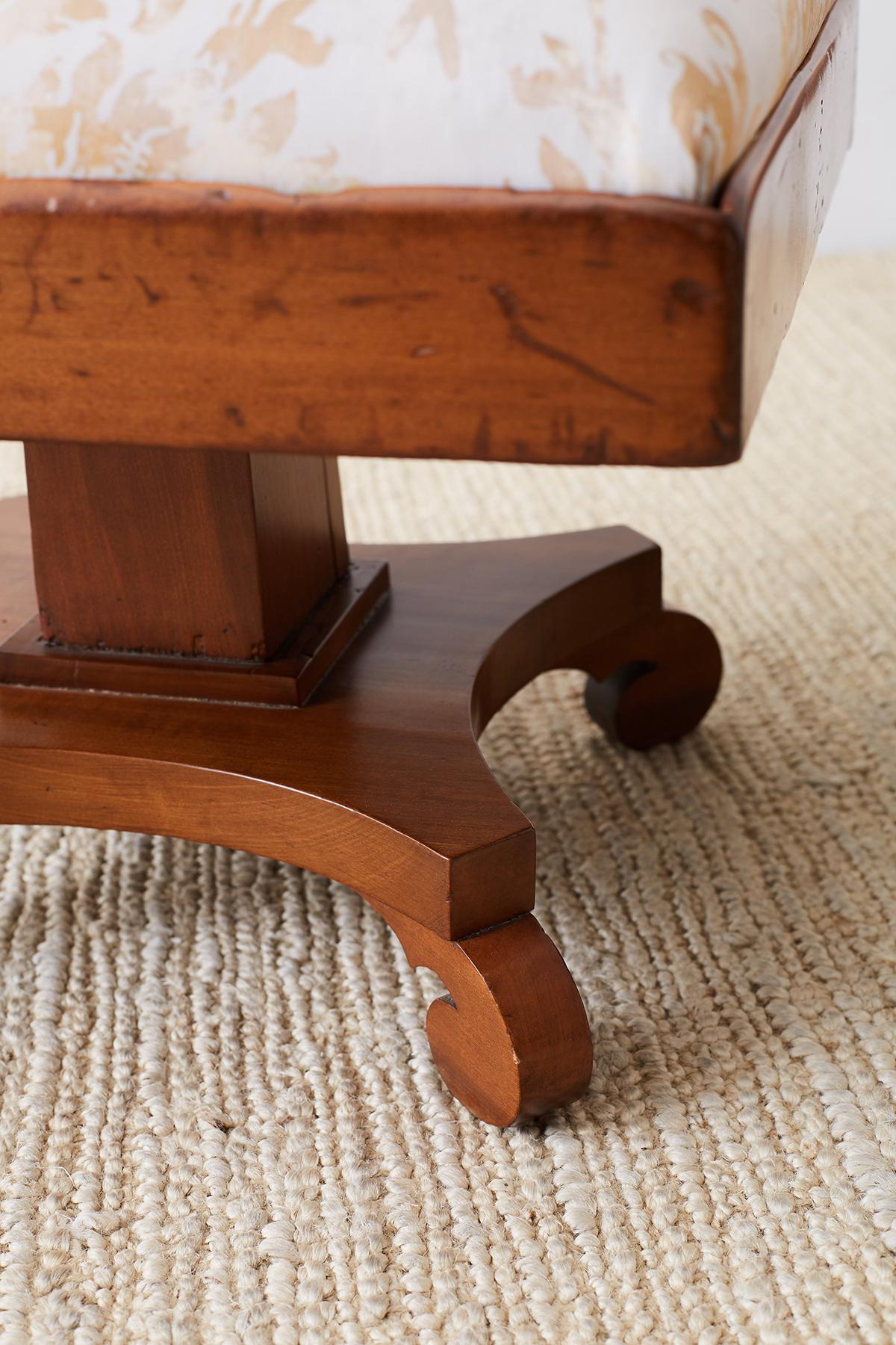 Pair of Biedermeier Carved Footstools with Fortuny Upholstery 5